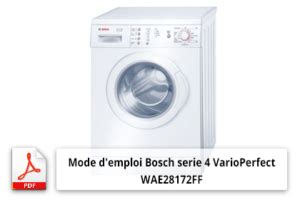 bosch varioperfect serie 4 mode d emploi